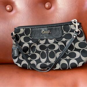 Coach Black and Gray Signature Clutch